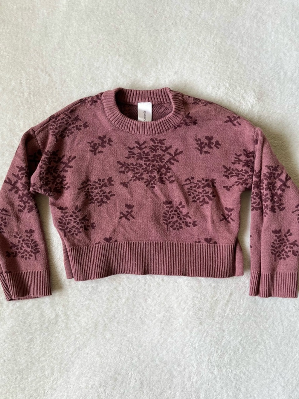 Modern Moments Girls' Purple Floral Crewneck Sweater